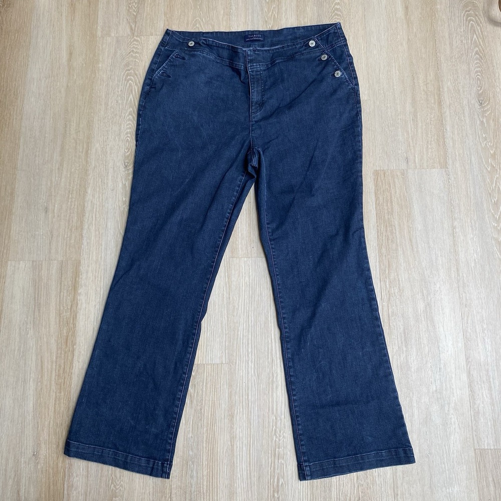 Talbots Womens Sailor Jeans 14W Simply Flattering 5-Pocket Y2K Wide Leg Nautical